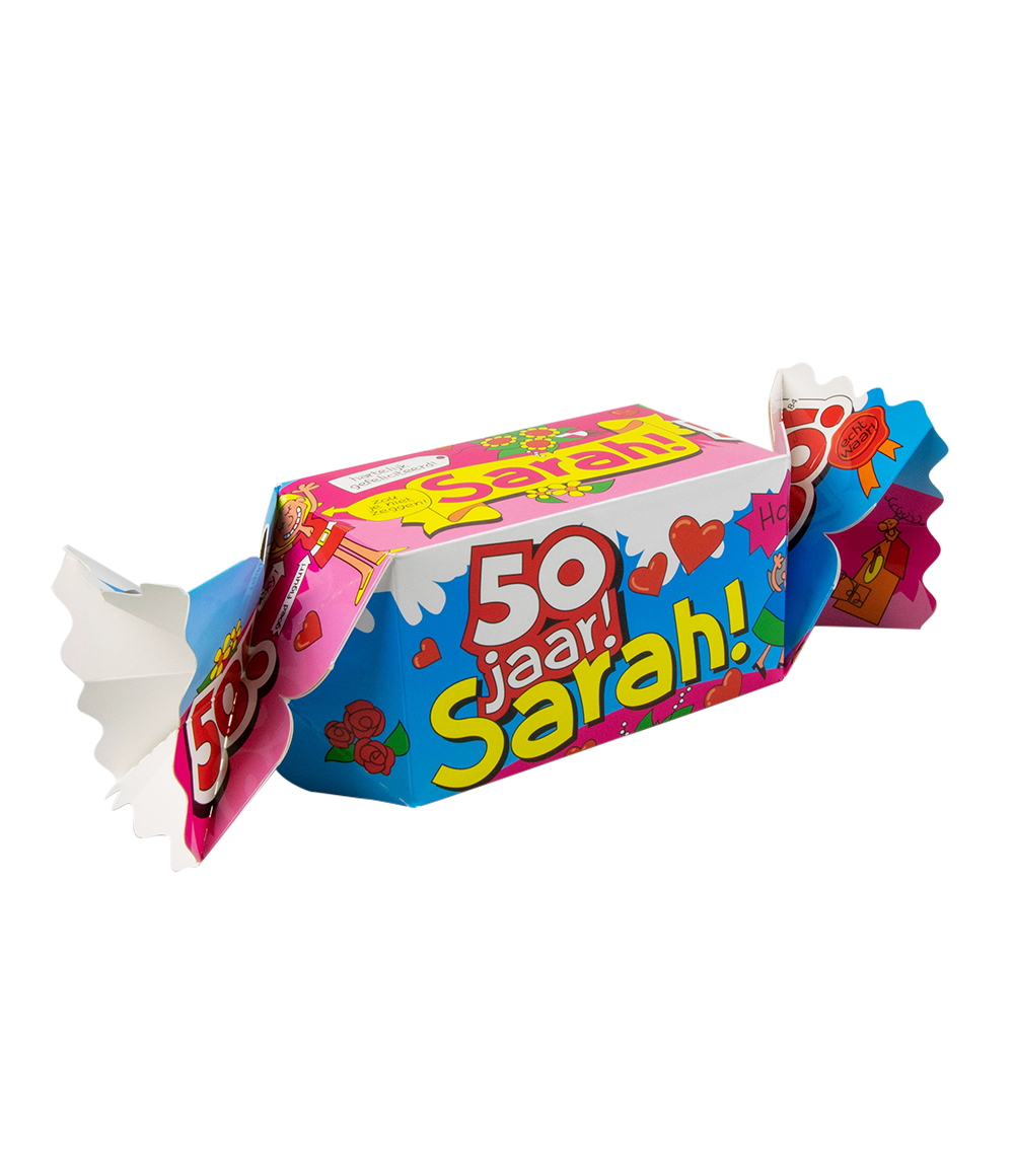 Toffee doosje Sarah 50 jaar