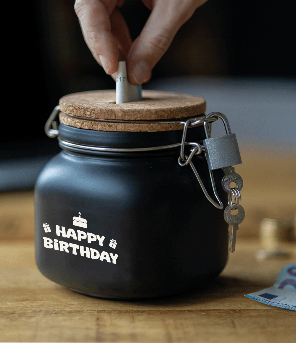 Spaarpot Happy birthday