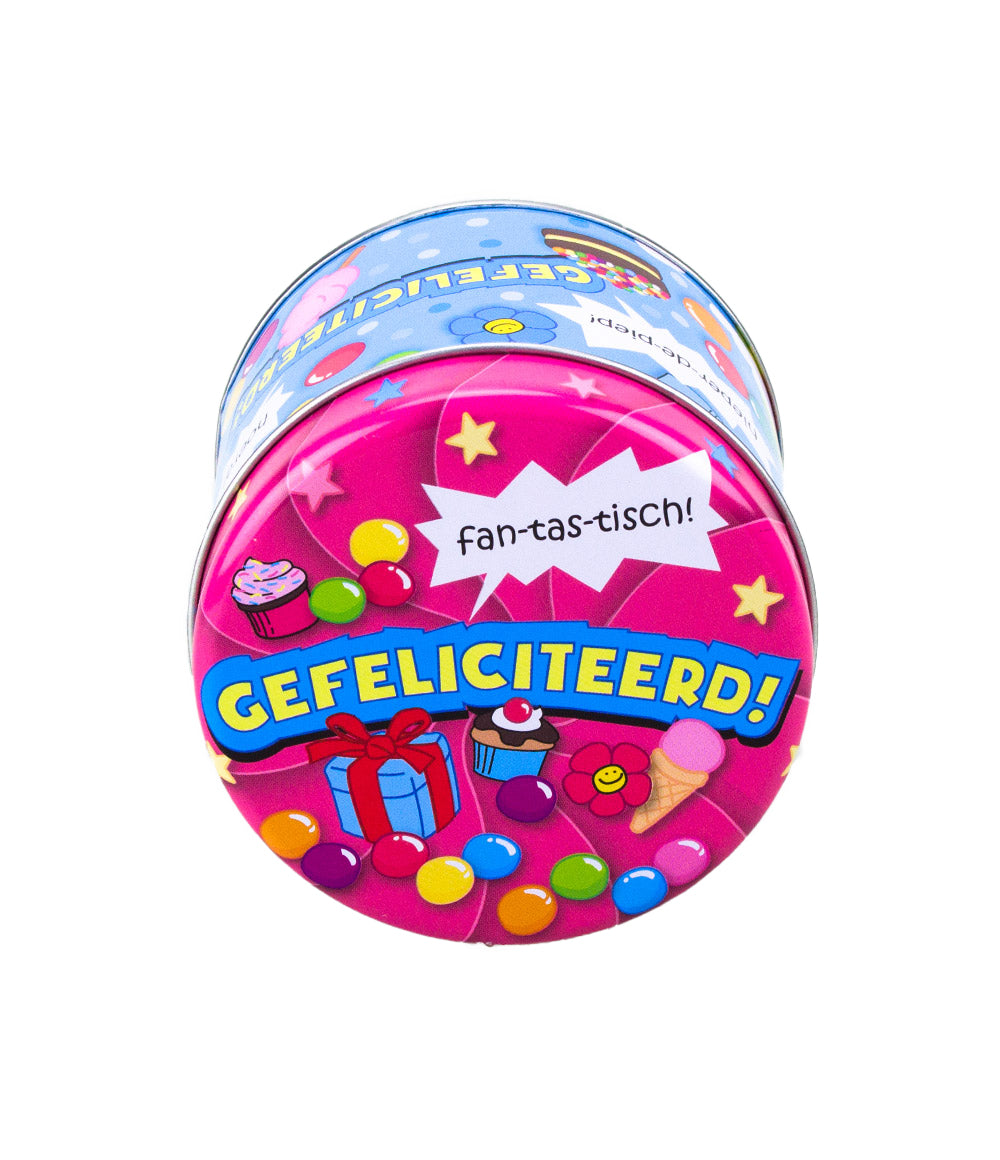Snoepblikje Gefeliciteerd