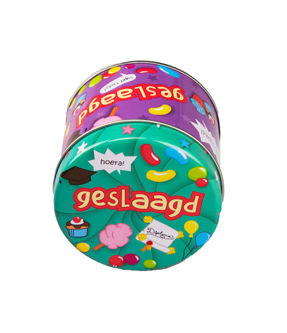 Snoepblikje Geslaagd school