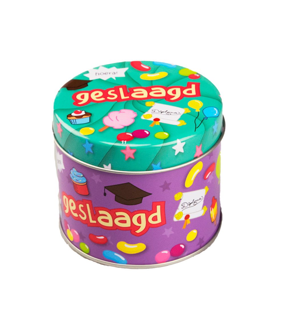 Snoepblikje Geslaagd school