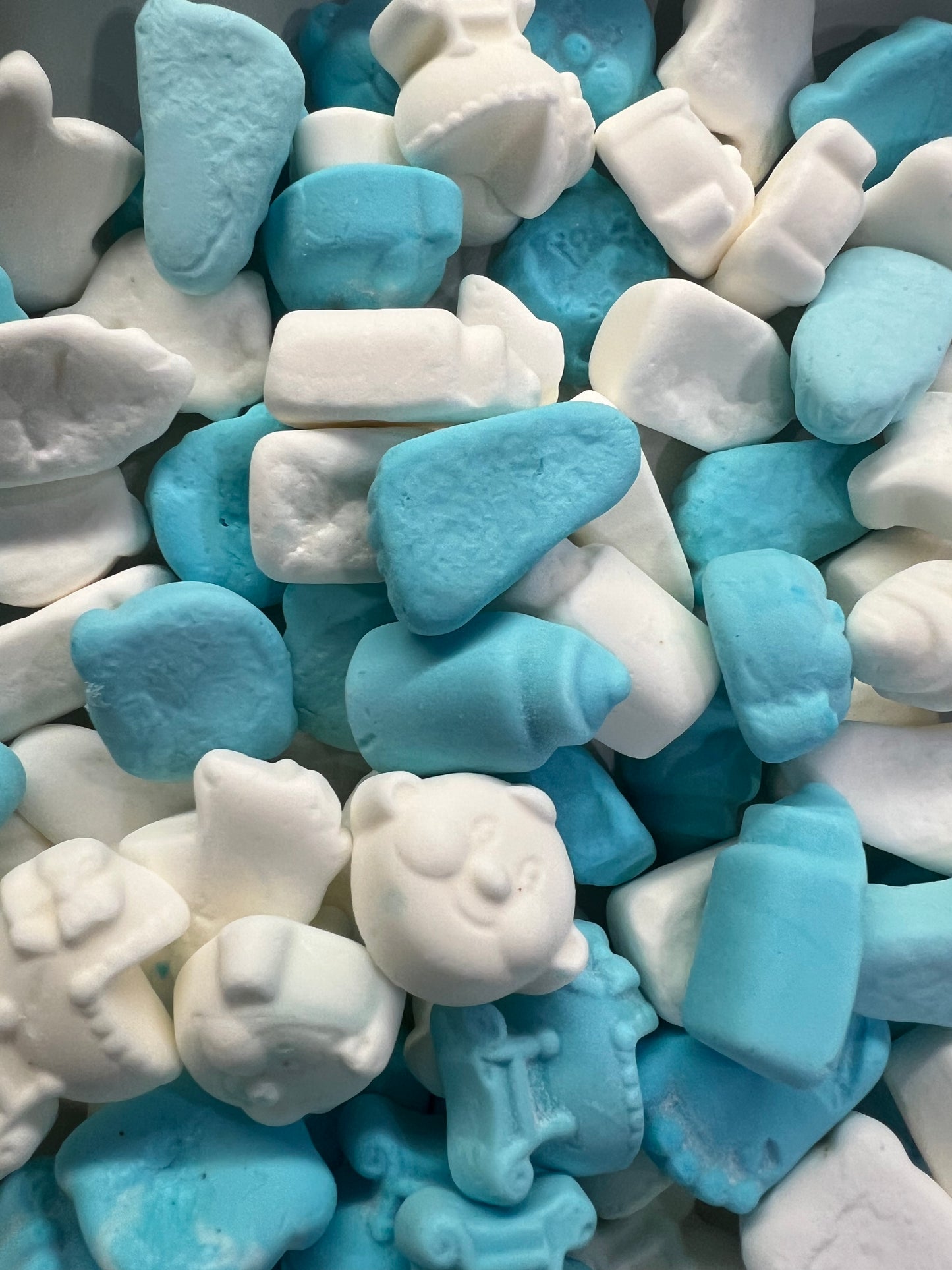 Geboortesnoep schuim Blauw-wit