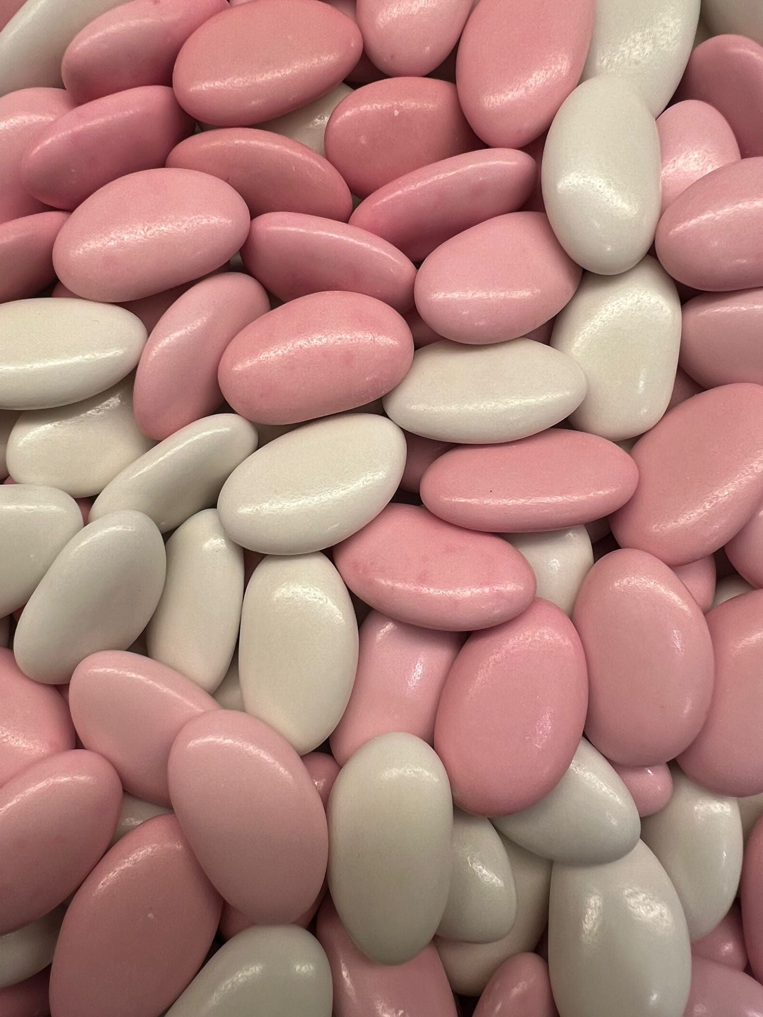 Dragees roze-wit chocolade doopsuiker voor geboortebedankjes