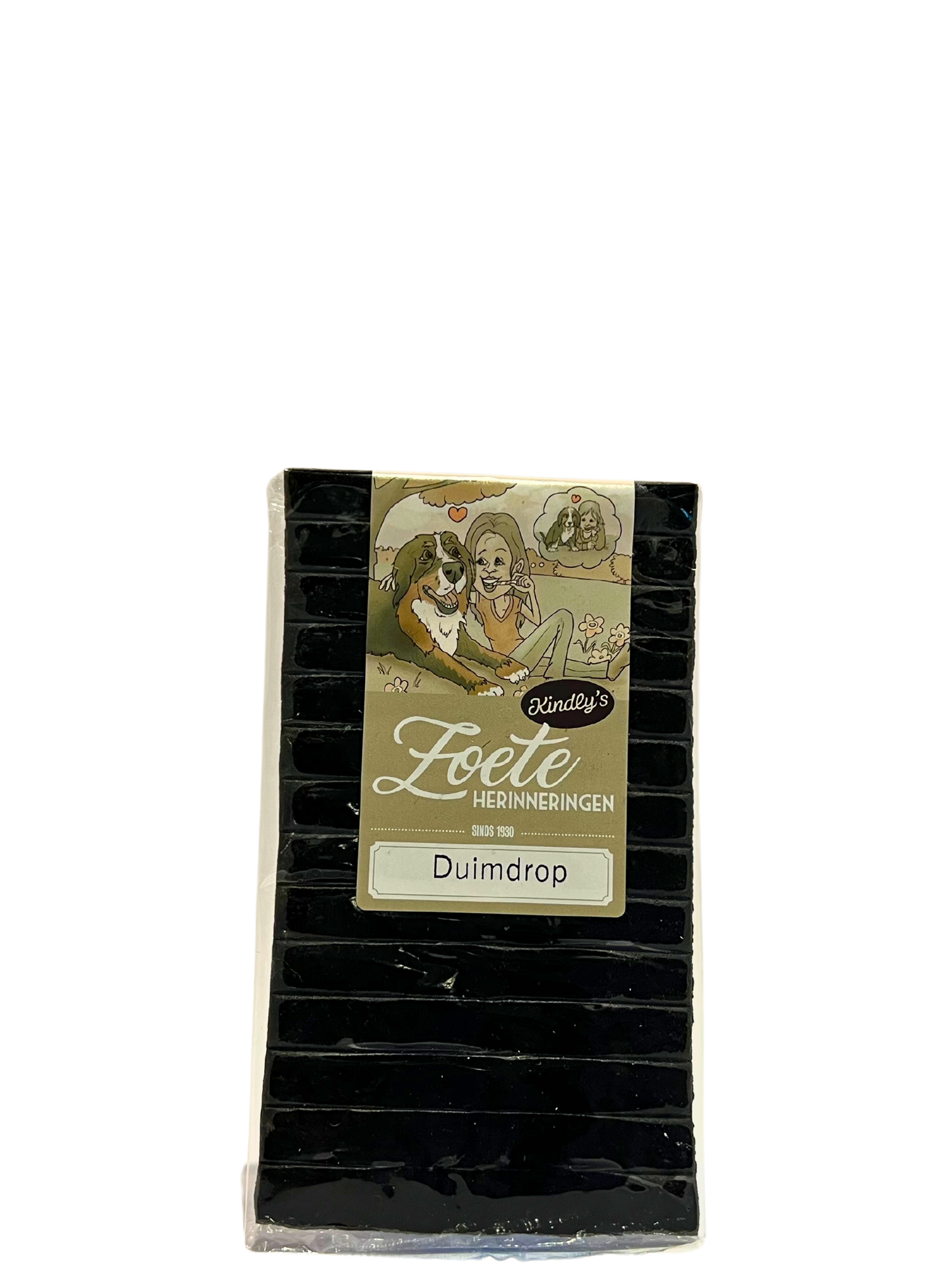 Duimdrop - zachte, zoete drop met roggebloem en zoethout die je om je duim kunt wikkelen
