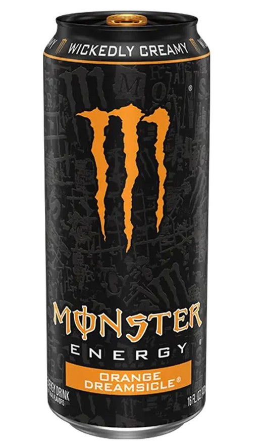 Monster Energy Orange Dreamsicle blikje 500ml met sinaasappel vanille smaak
