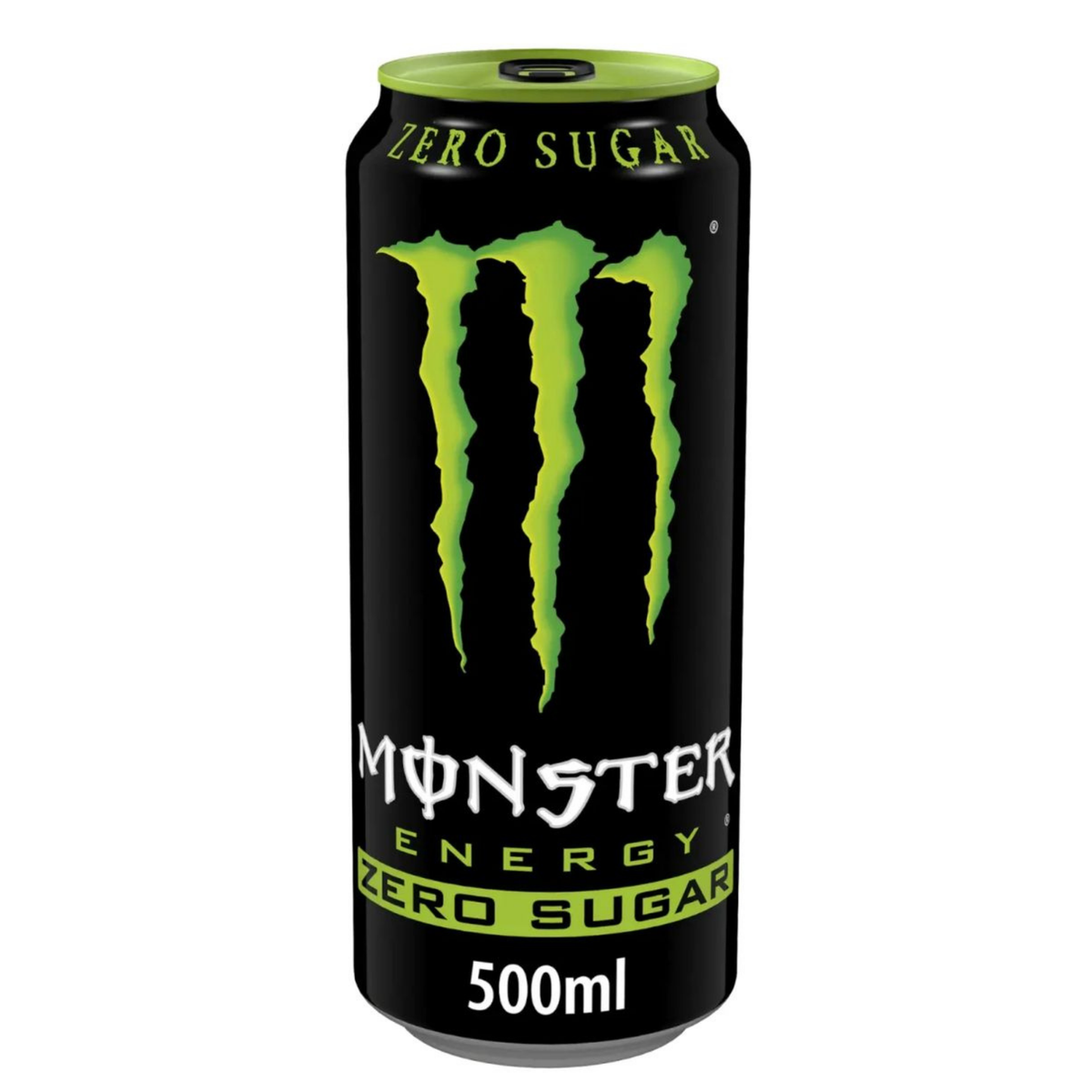 Monster Energy Zero Sugar suikervrije energiedrank in zwart en groen blik