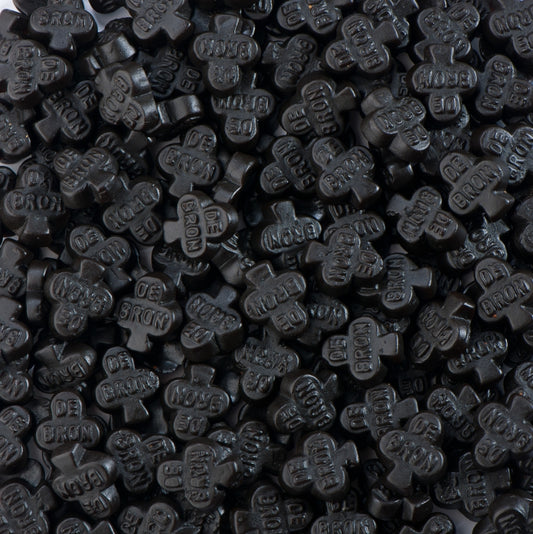 Suikervrije Zoute Klavertjes van De Bron - klassieke zoute drop in klavervorm